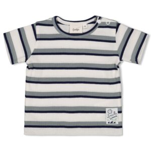 T-shirt rib met streep - Summer Denims