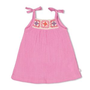 Jurk mousseline met crochetdetail- Summer Woven
