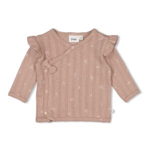 Overslagshirt pointelle rib AOP - Delicate Flower