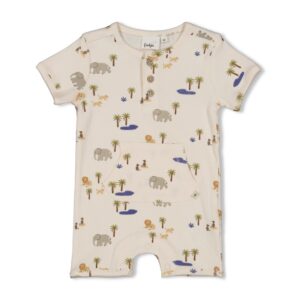 Kort pakje rib AOP - Safari Savage